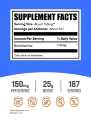 BulkSupplements benfotiamine powder jar for simple daily supplementation.