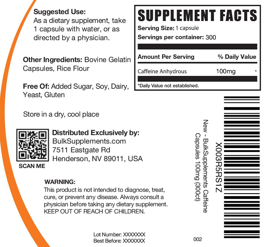 BulkSupplements caffeine capsules storage drawer keeping supplements organized for easy access.