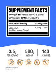 BulkSupplements Magnesium Citrate Powder pour bottle for easy portion control
