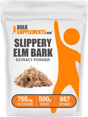 BulkSupplements Slippery Elm Powder bottle for daily use and easy measurement.