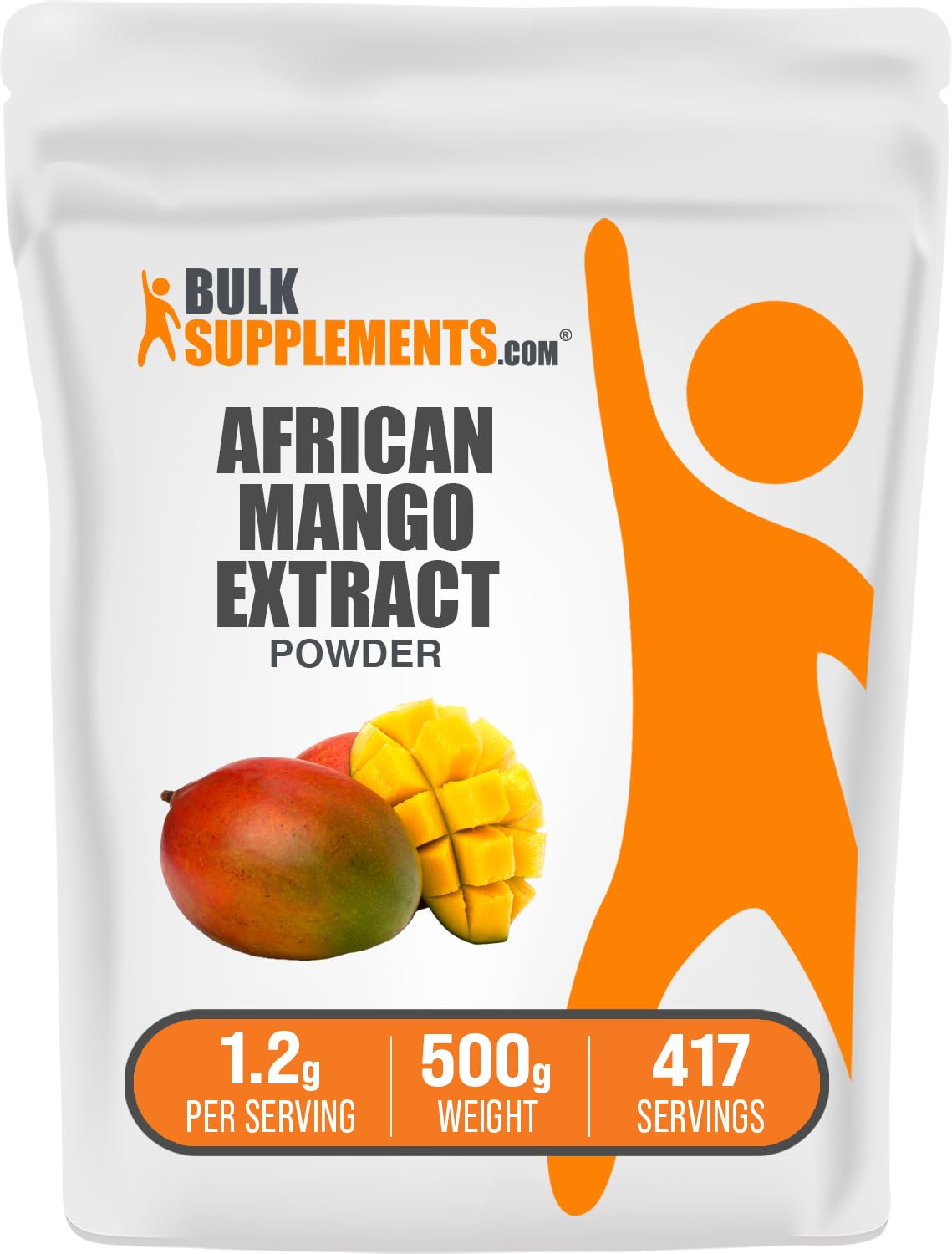 BulkSupplements African Mango Extract powder bottle for easy daily mixing.