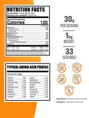 BulkSupplements Almond Protein Powder jar ready for shakes and smoothies.