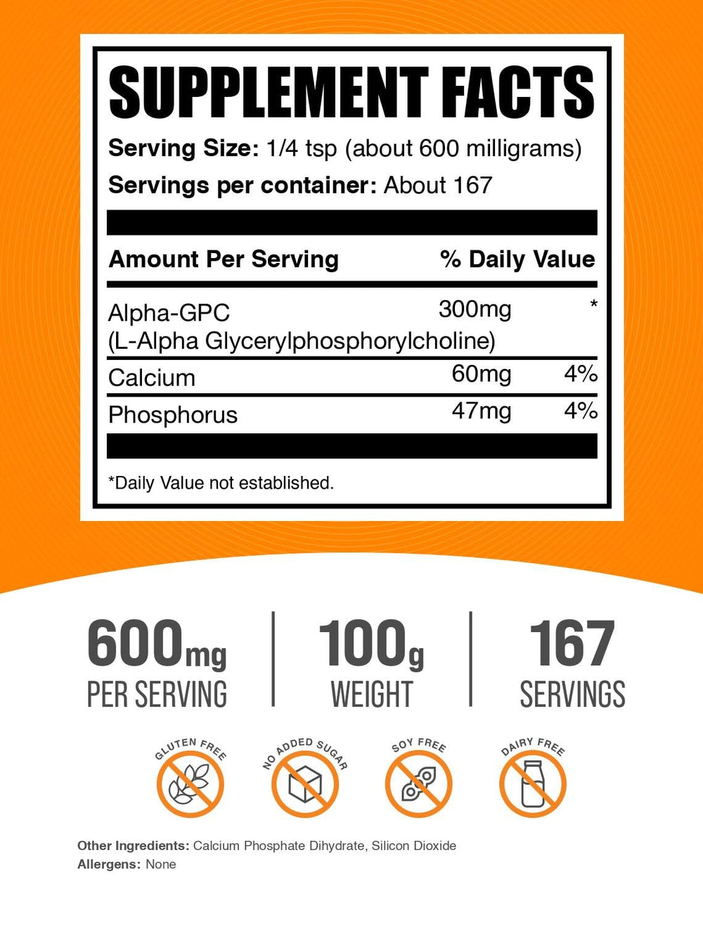 BulkSupplements Alpha GPC powder unflavored blends easily into beverages.