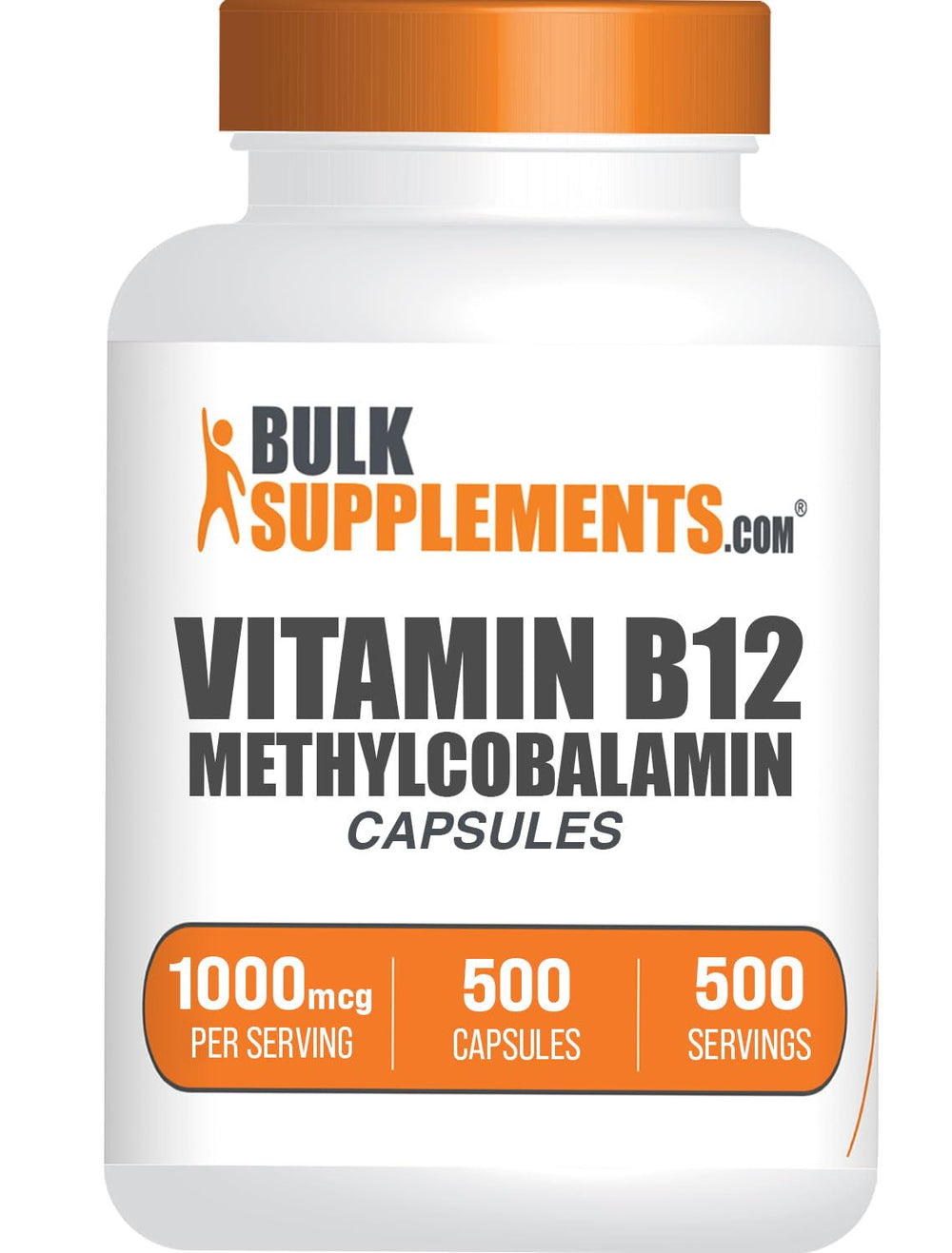 BulkSupplements Vitamin B12 methylcobalamin capsules bottle shows energy support potential