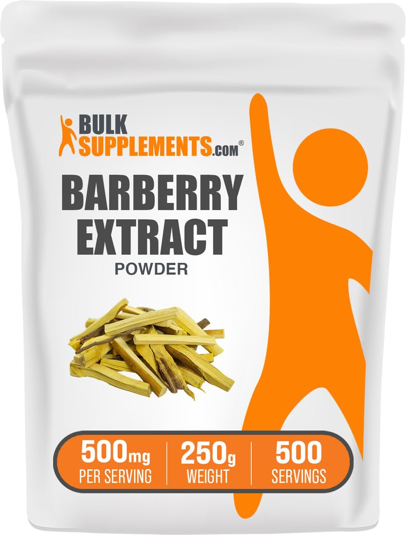 BulkSupplements Barberry Extract Powder bottle for vegan, gluten-free daily wellness.