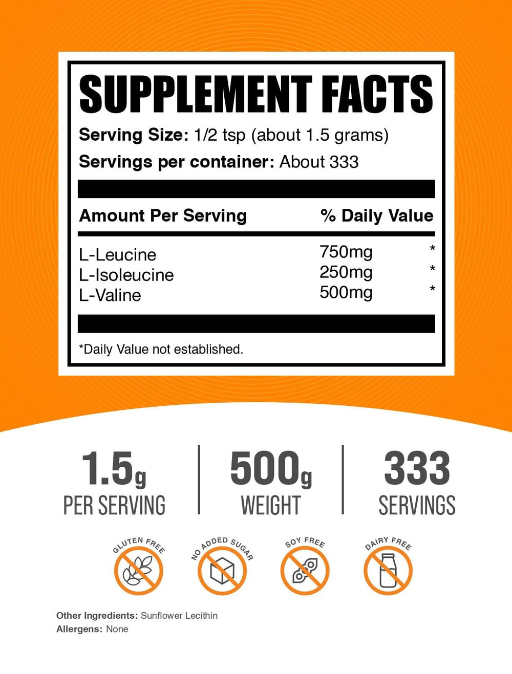 BulkSupplements BCAA 3:1:2 powder scoop offers a convenient daily dose for training.