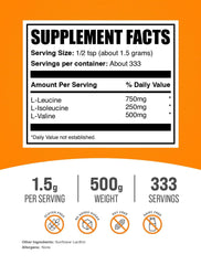 BulkSupplements BCAA 3:1:2 powder scoop offers a convenient daily dose for training.