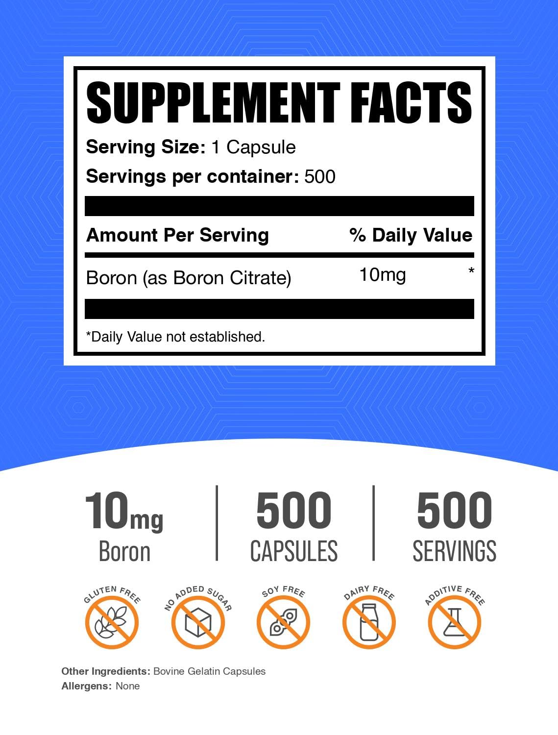 BulkSupplements Boron Citrate capsules in action bottle illustration for active living support