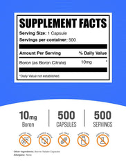 BulkSupplements Boron Citrate capsules in action bottle illustration for active living support