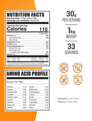 Scoop beside BulkSupplements Casein Protein Powder for precise 30 g servings