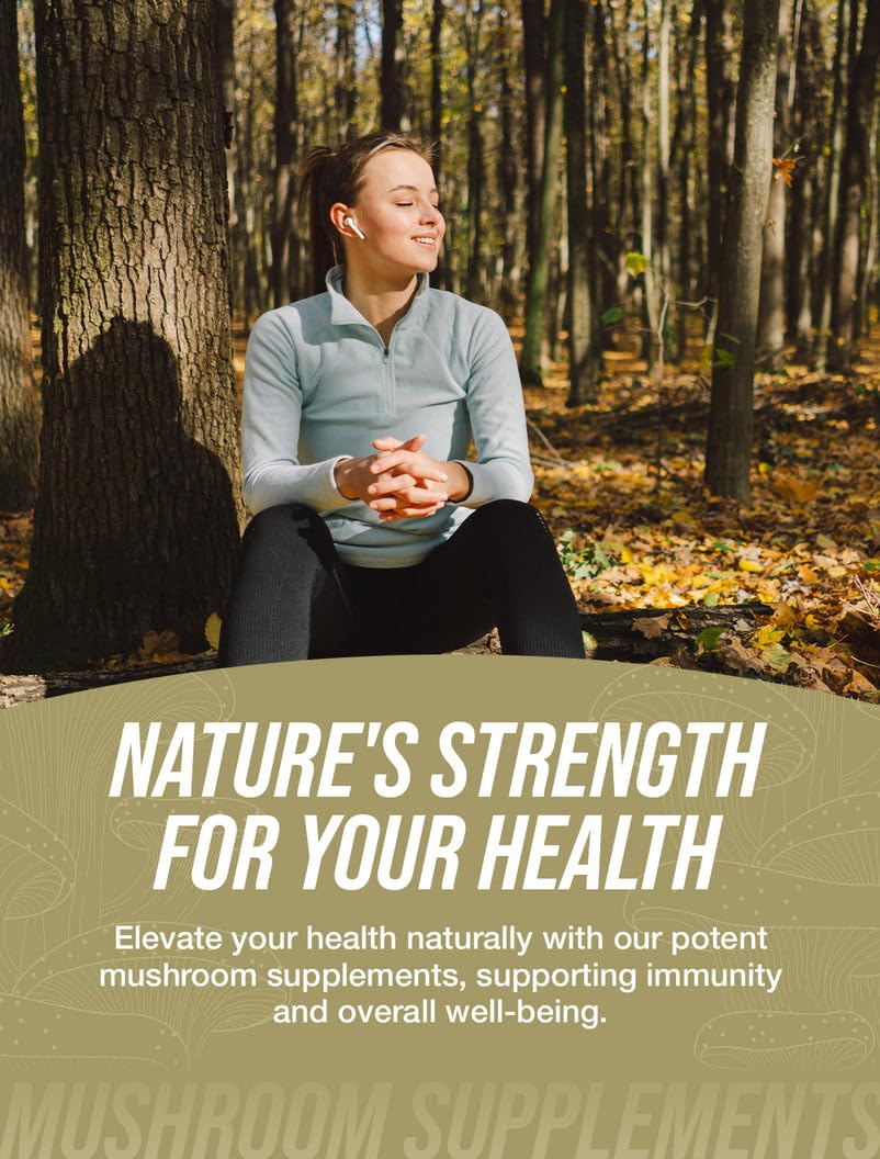 Chaga powder bottle front showcases purity and cGMP manufacturing