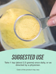 BulkSupplements chicken collagen powder bottle and spoon ready for mixing.