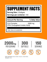 Close-up of BulkSupplements CLA Softgels capsules for easy dosing.