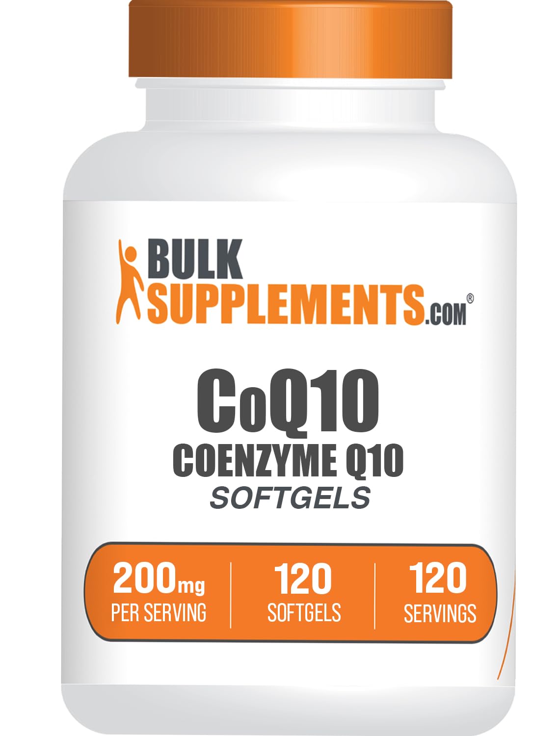 BulkSupplements CoQ10 200mg softgels bottle for convenient daily supplementation