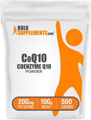 BulkSupplements CoQ10 powder bottle for daily wellness in smoothies