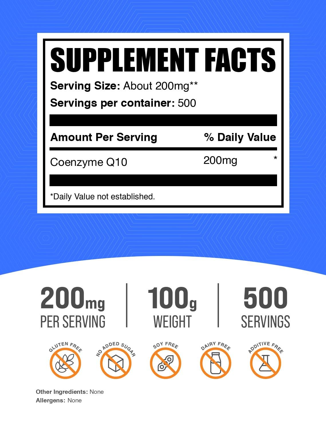 CoQ10 powder scoop beside bottle for convenient daily supplementation