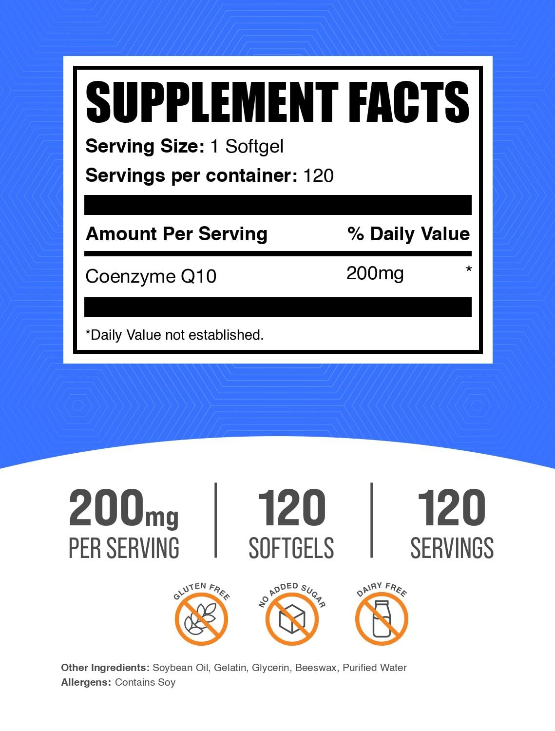 BulkSupplements CoQ10 label shows ingredients for informed choices