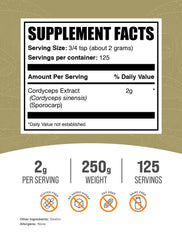 BulkSupplements Cordyceps powder with scoop for easy, measured servings.