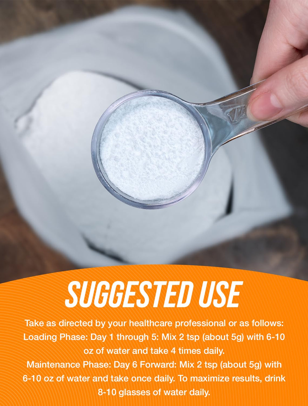 BulkSupplements Creatine Monohydrate 5g serving for daily use