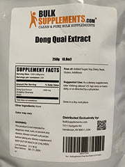 BulkSupplements Dong Quai Root Extract powder being poured into a measuring cup.