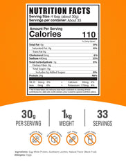 BulkSupplements Egg White Protein Powder being poured into a glass—versatile unflavored protein mix for beverages.