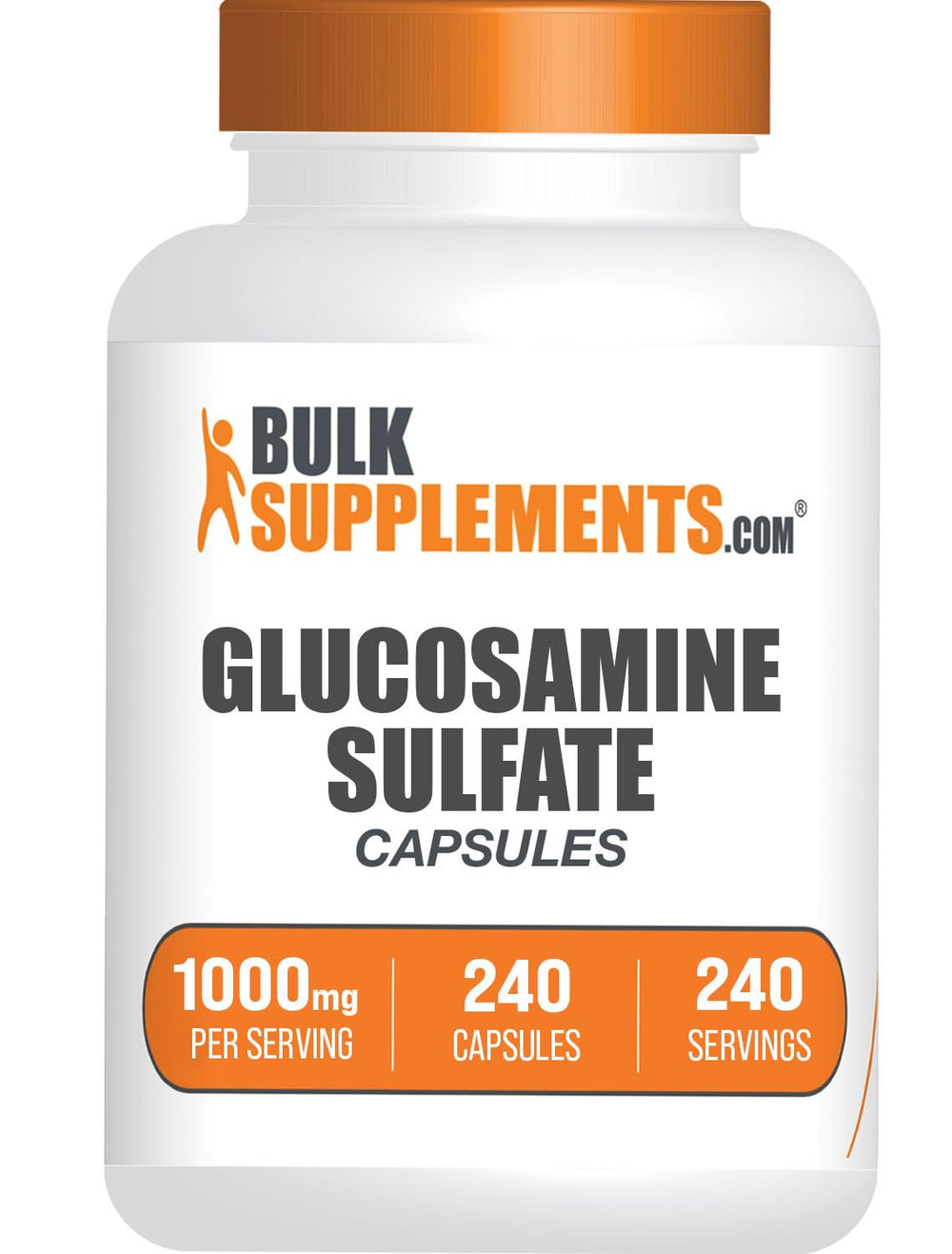 BulkSupplements Glucosamine Sulfate Capsules bottle for easy daily joint support.