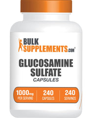 BulkSupplements Glucosamine Sulfate Capsules bottle for easy daily joint support.