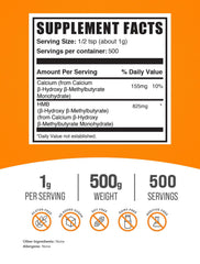 BulkSupplements HMB powder scoop measures a precise 1 g serving