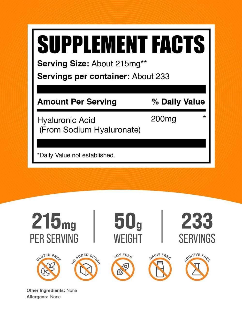 BulkSupplements Hyaluronic Acid Powder scoop on white surface for precise daily measurements.