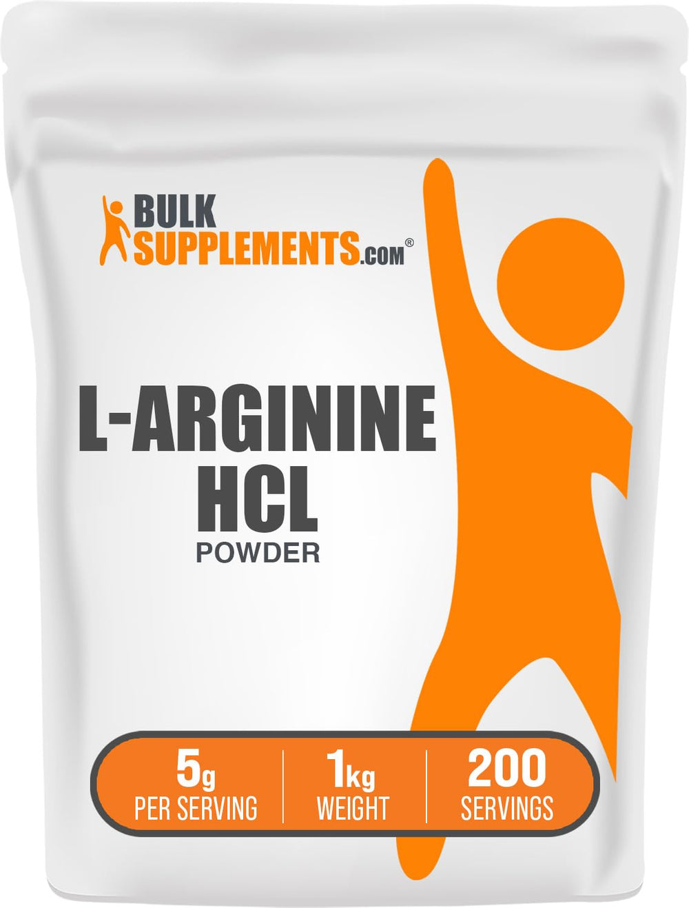 BulkSupplements L-Arginine HCl powder bottle for workout support