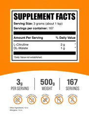 Powder scoop with L-Citrulline Malate 2:1 for precise 3 g servings during workouts