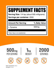 BulkSupplements L-Tyrosine powder scoop highlighting convenient serving