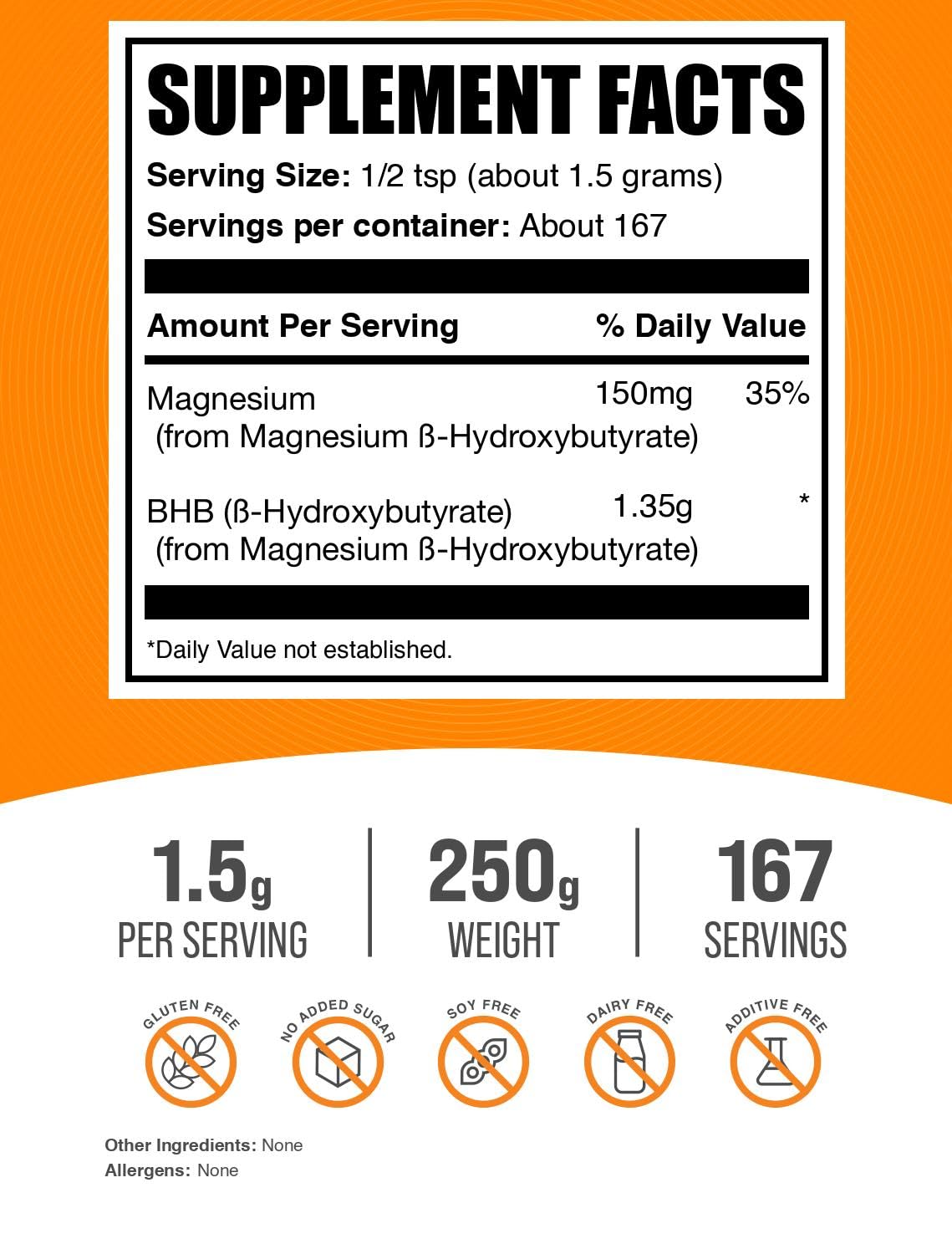 BulkSupplements Magnesium BHB powder scoop showing precise dosing.