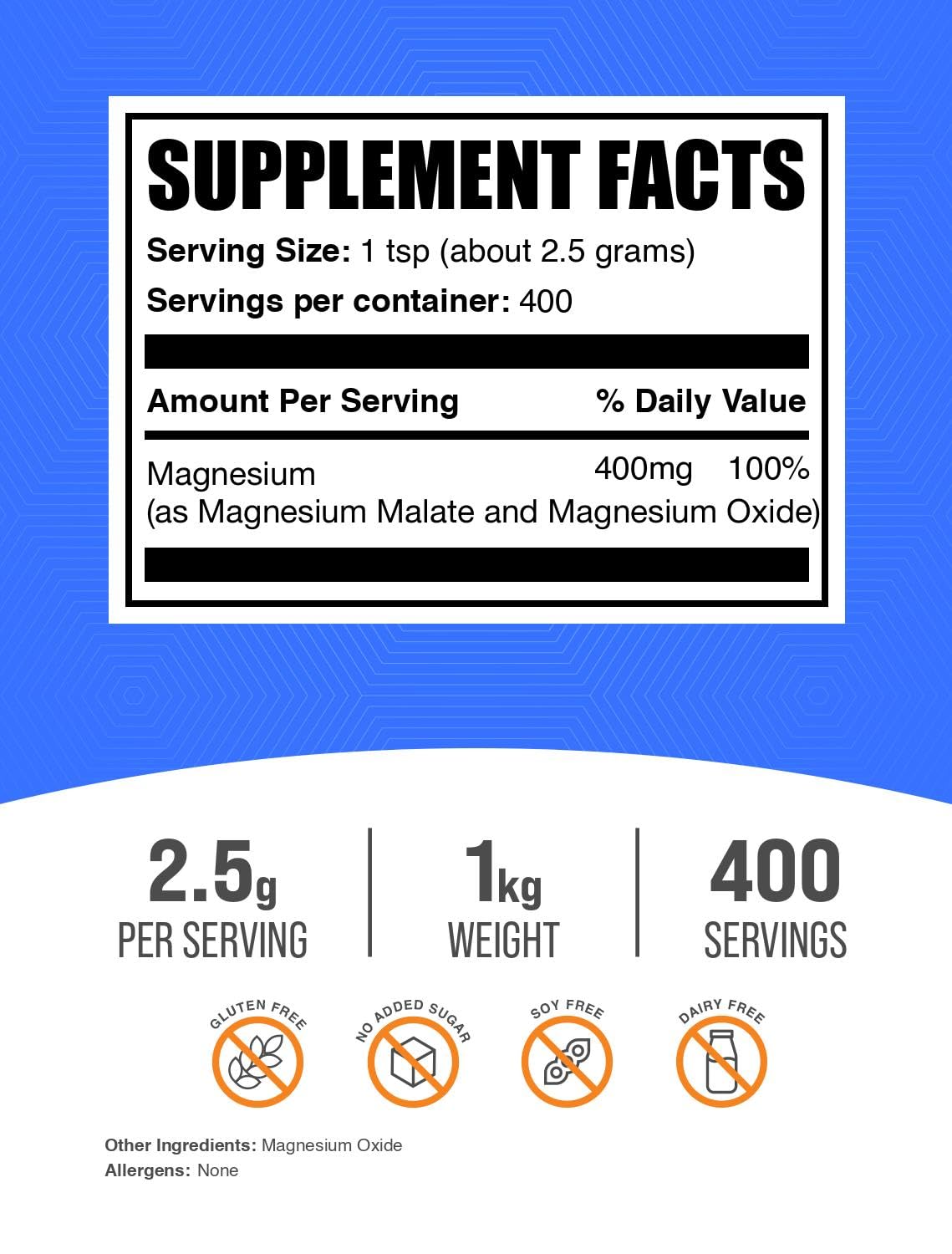 BulkSupplements Magnesium Malate powder with scoop for precise, convenient measuring