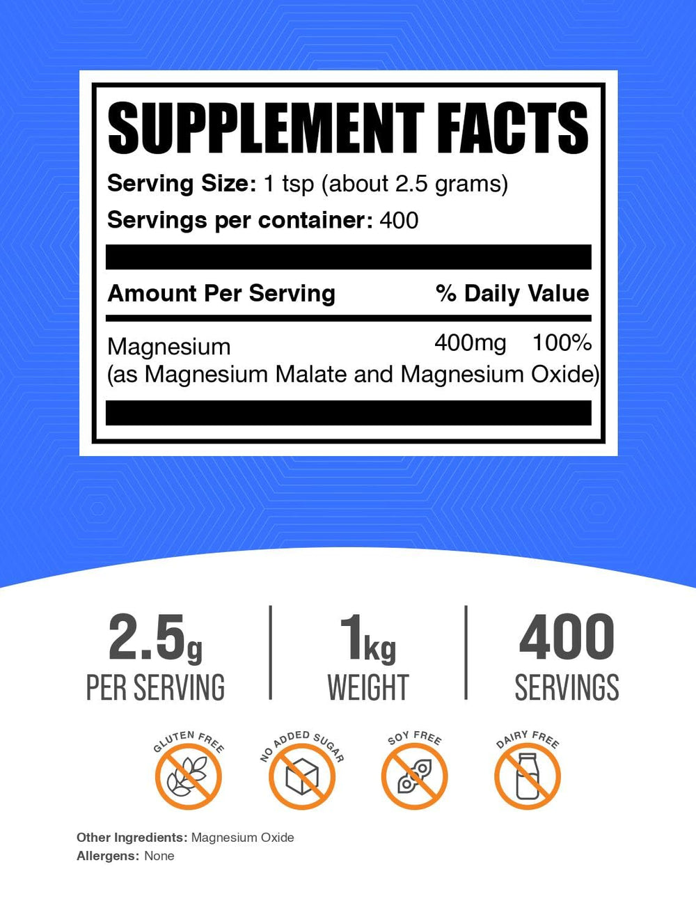 BulkSupplements Magnesium Malate powder with scoop for precise, convenient measuring