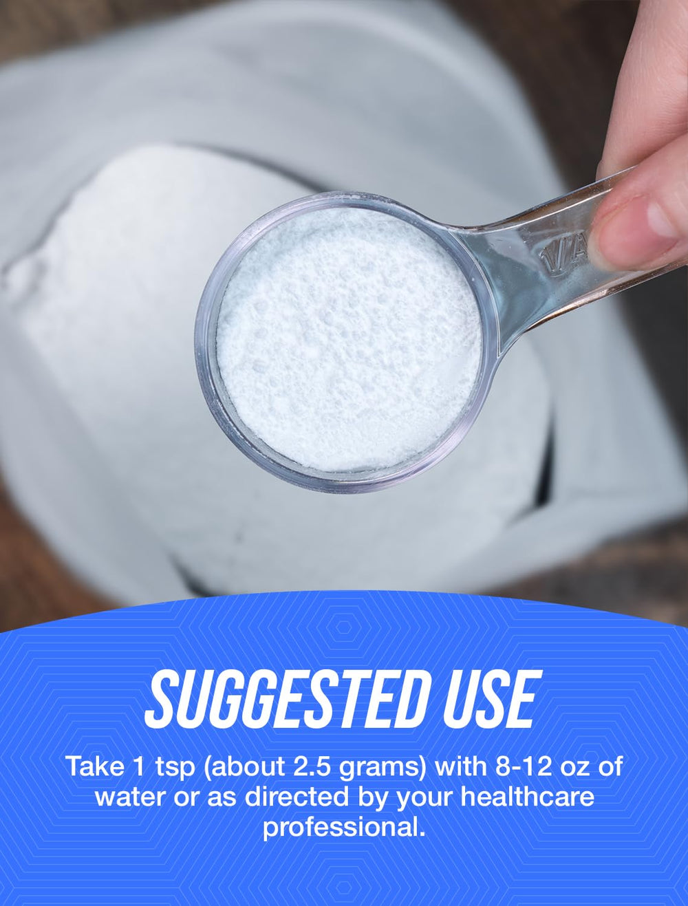 BulkSupplements Magnesium Malate powder stirred into a shake for smooth blending.