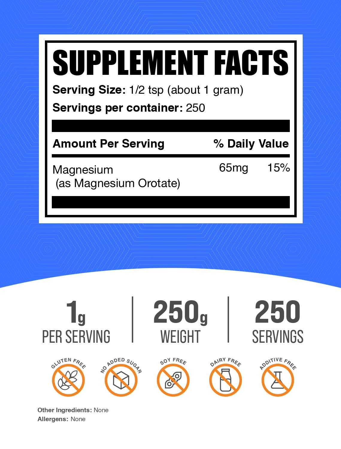BulkSupplements Magnesium Orotate powder scoop for easy, precise dosing