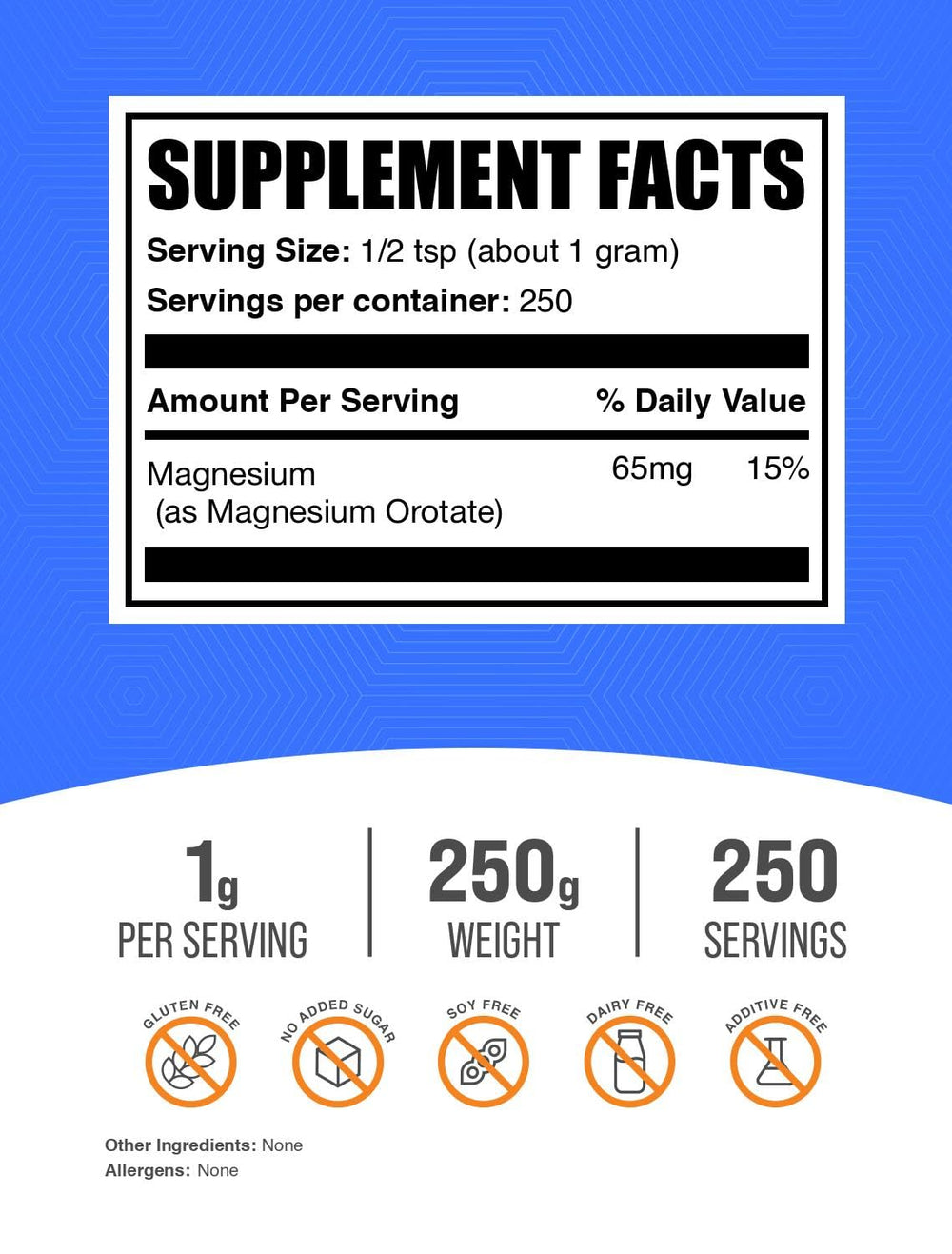 BulkSupplements Magnesium Orotate powder scoop for easy, precise dosing