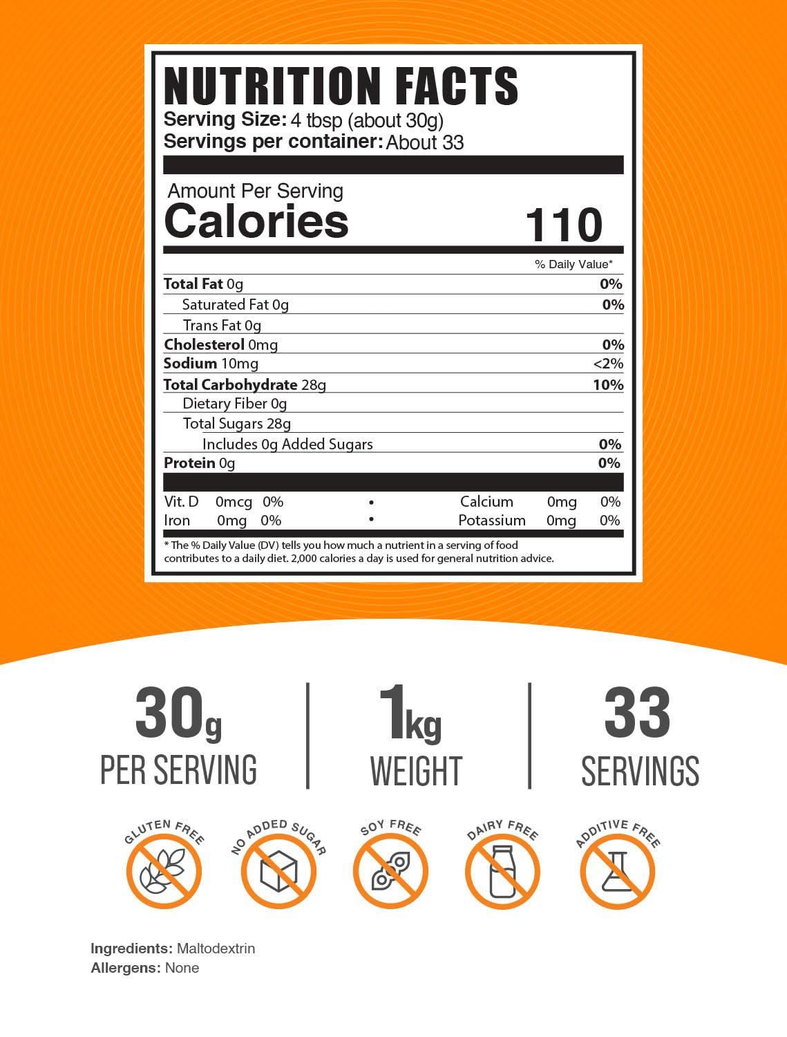 Scooping Maltodextrin powder measures 30g servings for athletes.