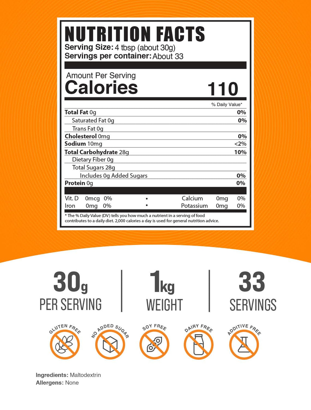 Scooping Maltodextrin powder measures 30g servings for athletes.