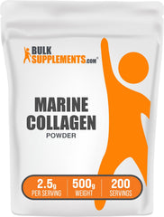 BulkSupplements Marine Collagen powder in a tub, ideal for daily collagen supplementation.