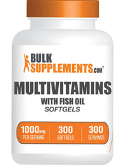 BulkSupplements Multivitamin Softgels bottle with comprehensive daily nutrients for vitality.