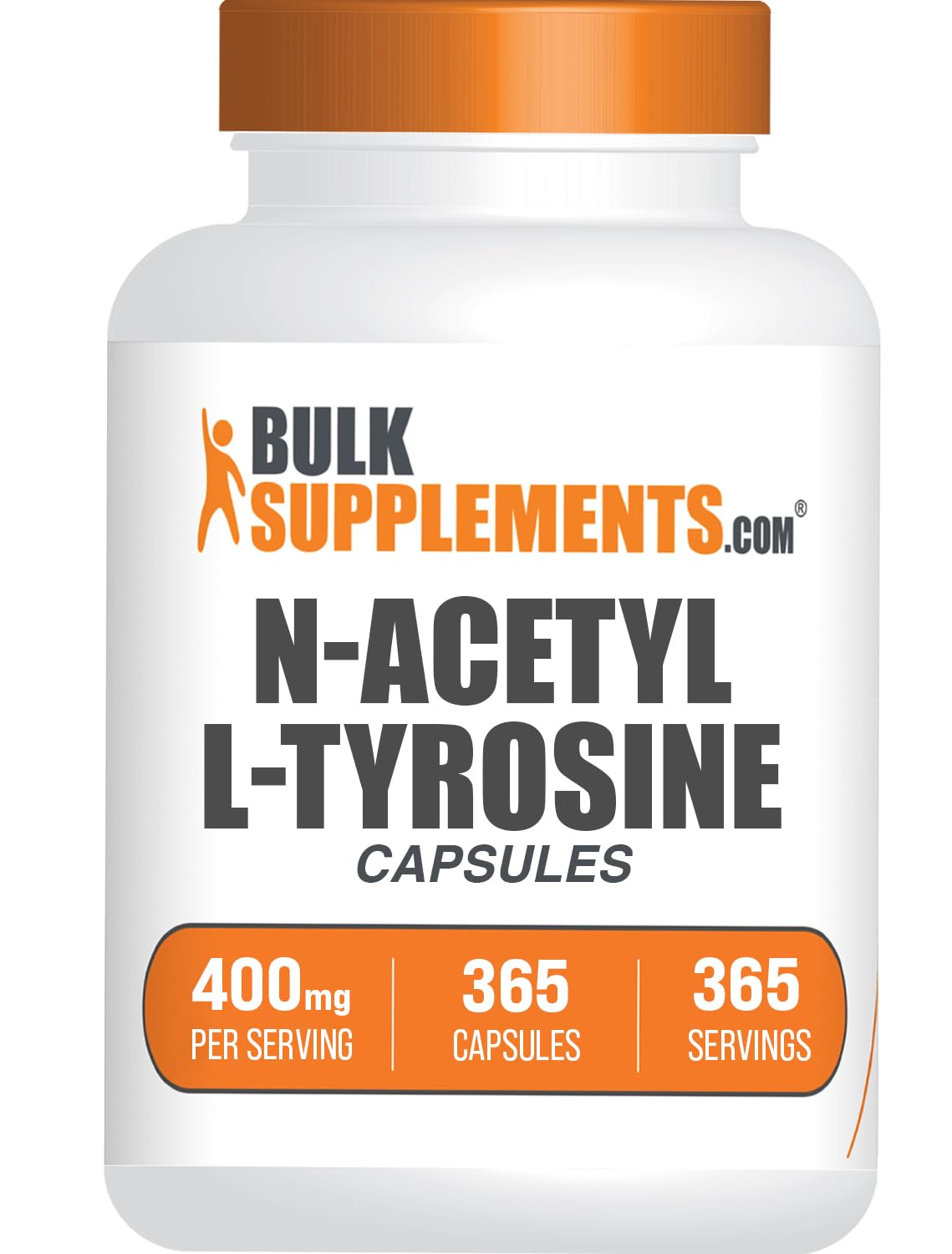 BulkSupplements N-Acetyl L-Tyrosine capsules bottle for daily focus support