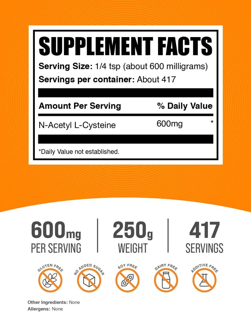 BulkSupplements NAC powder scoop ready for easy mixing