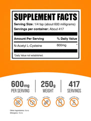 BulkSupplements NAC powder scoop ready for easy mixing