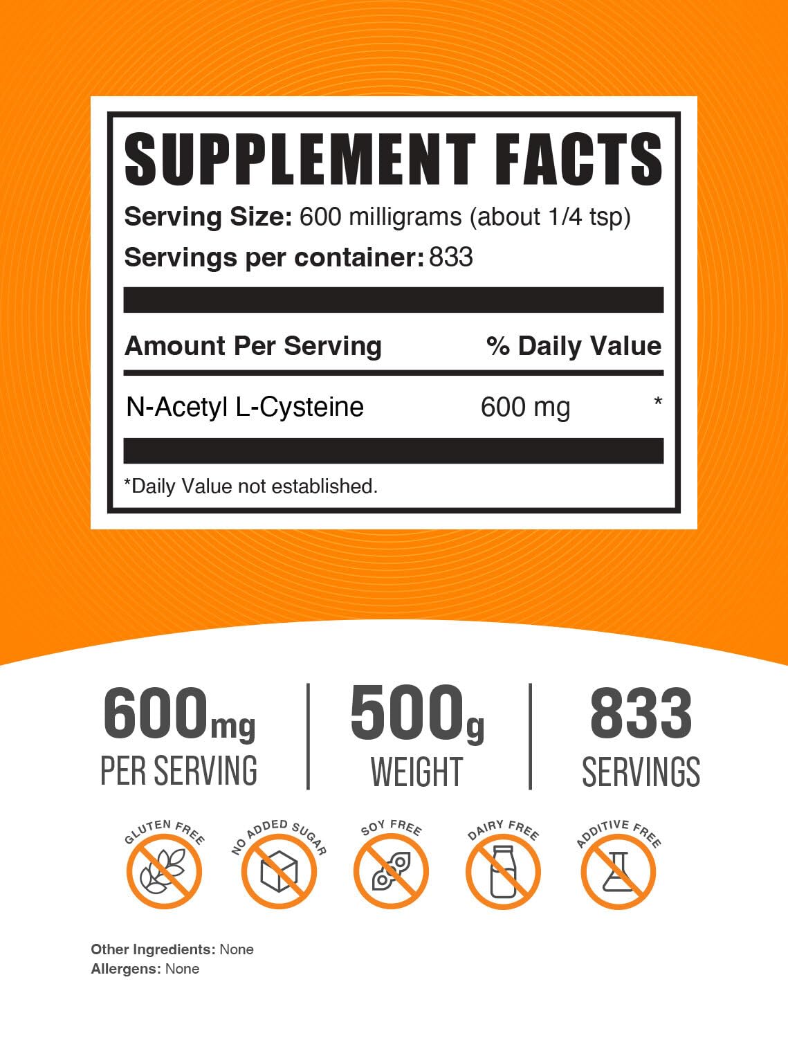 BulkSupplements NAC powder unflavored blends into beverages smoothly.