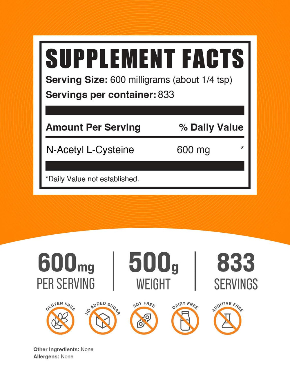 BulkSupplements NAC powder unflavored blends into beverages smoothly.