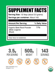 BulkSupplements Organic Beet Root Powder poured into a shaker for smoothies.