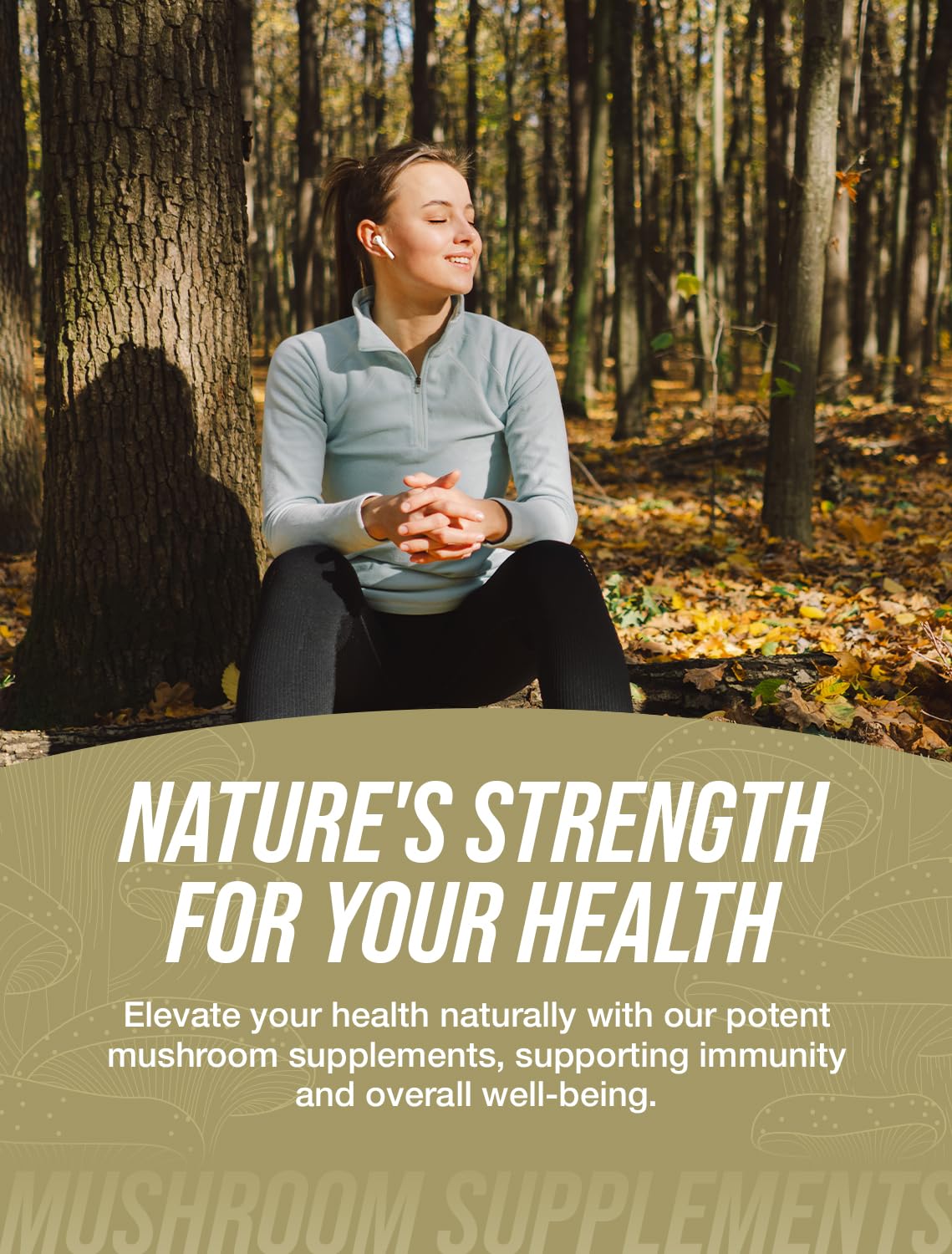 BulkSupplements Organic Chaga powder blended into a smoothie.