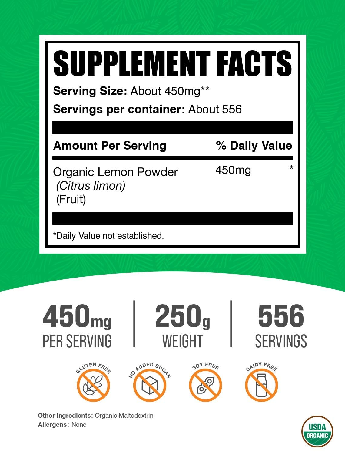 BulkSupplements Organic Lemon Powder pouring scene highlights easy mixing in beverages.